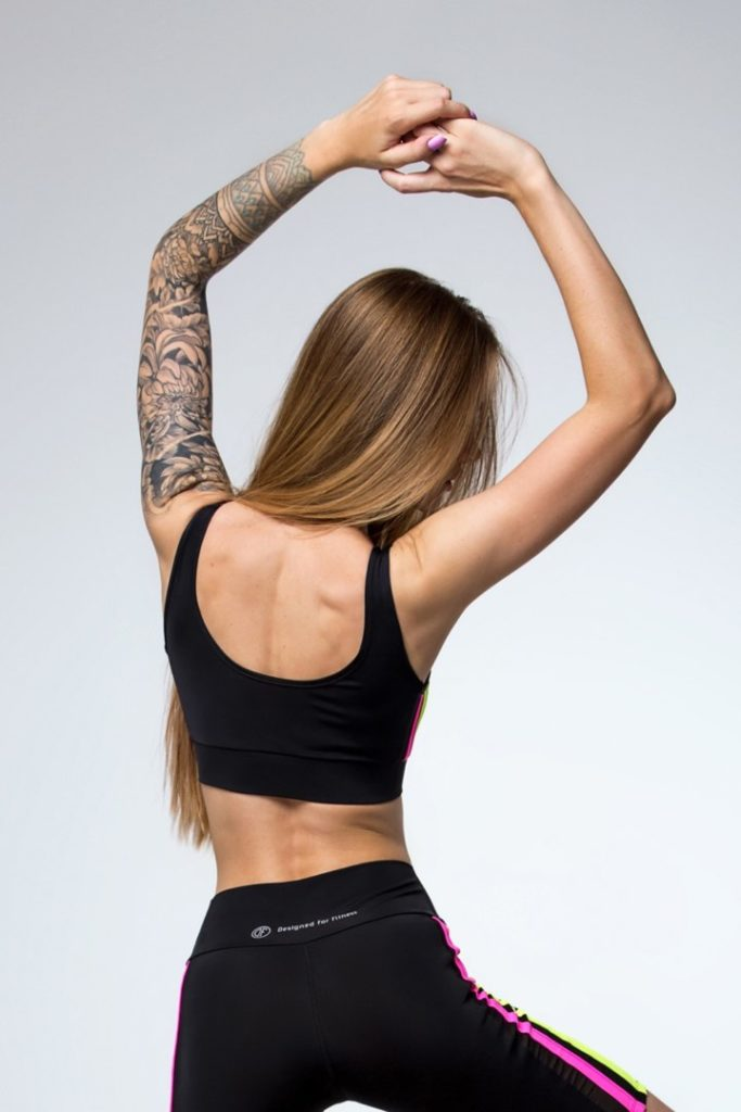Жіночий топ спортивний Bra Neon, чорний / Designed for Fitness